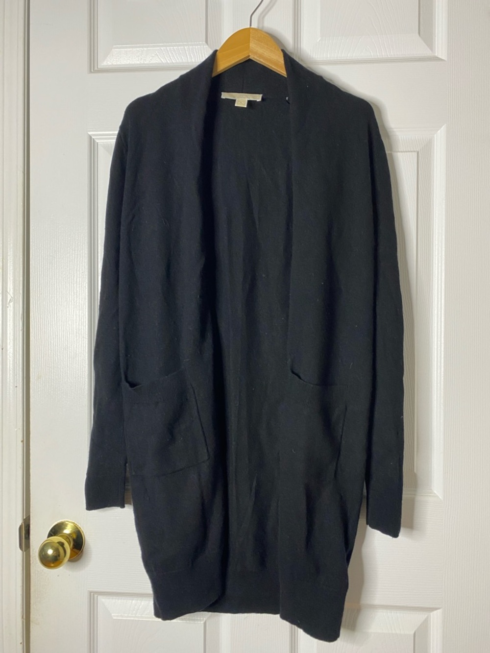 MICHAEL Michael Kors Black Long Open-Front Cardigan with Pockets#8